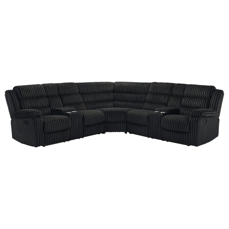 Atkinson Upholstered Reclining Sectional Sofa Black