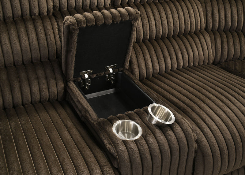 Atkinson Upholstered Reclining Sectional Sofa Chocolate
