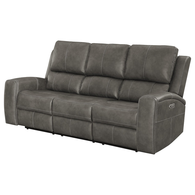Brickston Triple Power Reclining Sofa Charcoal