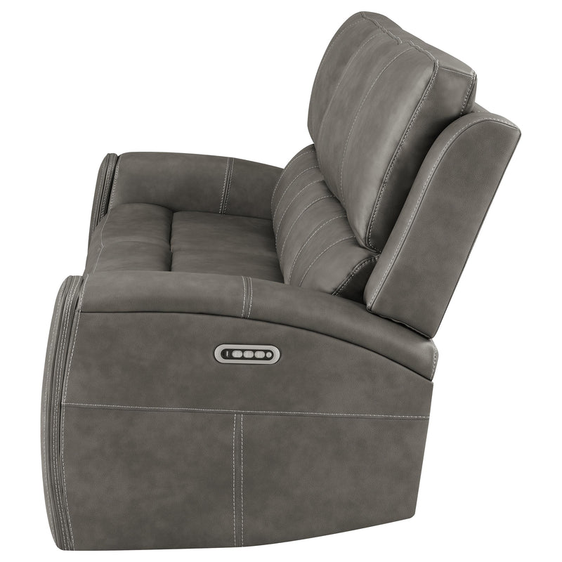 Brickston Triple Power Reclining Sofa Charcoal