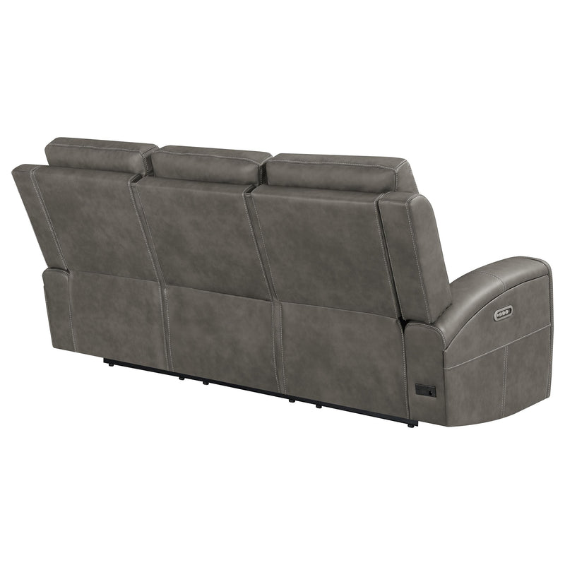 Brickston Triple Power Reclining Sofa Charcoal