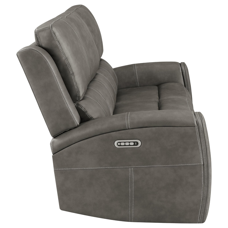 Brickston Triple Power Reclining Sofa Charcoal