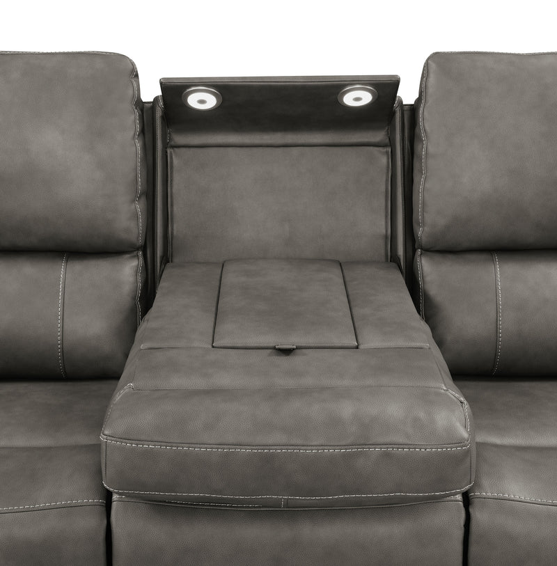 Brickston Triple Power Reclining Sofa Charcoal