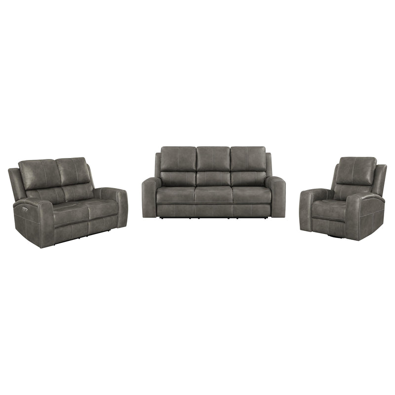 Brickston 3-piece Triple Power Reclining Sofa Set Charcoal