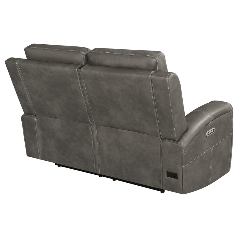 Brickston Triple Power Reclining Loveseat Charcoal