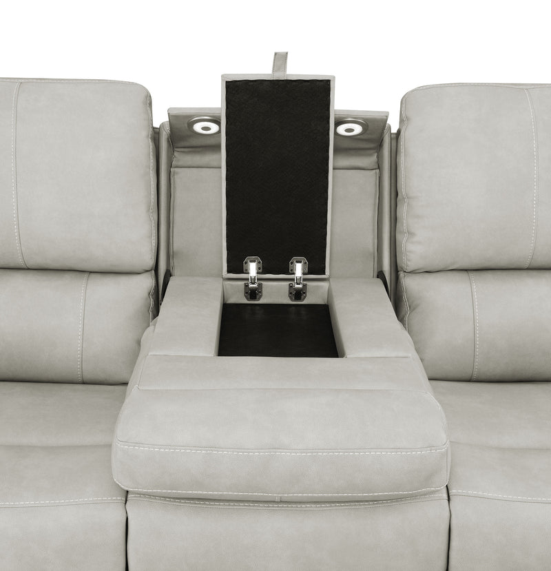 Brickston Triple Power Reclining Sofa Mushroom