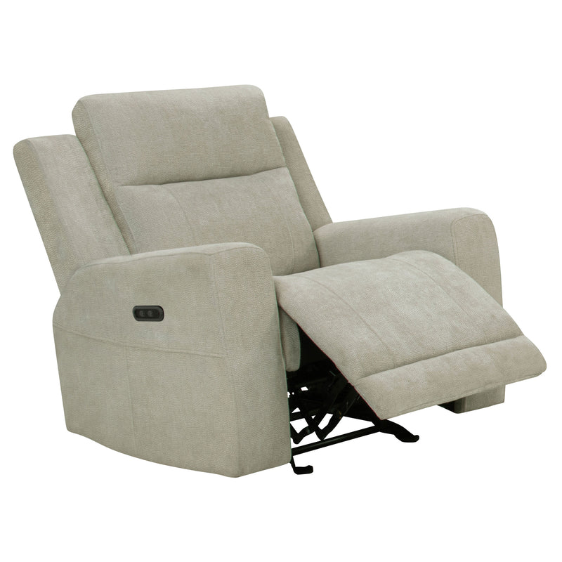 Kennett Chenille Upholstered Power Recliner Chair Ivory