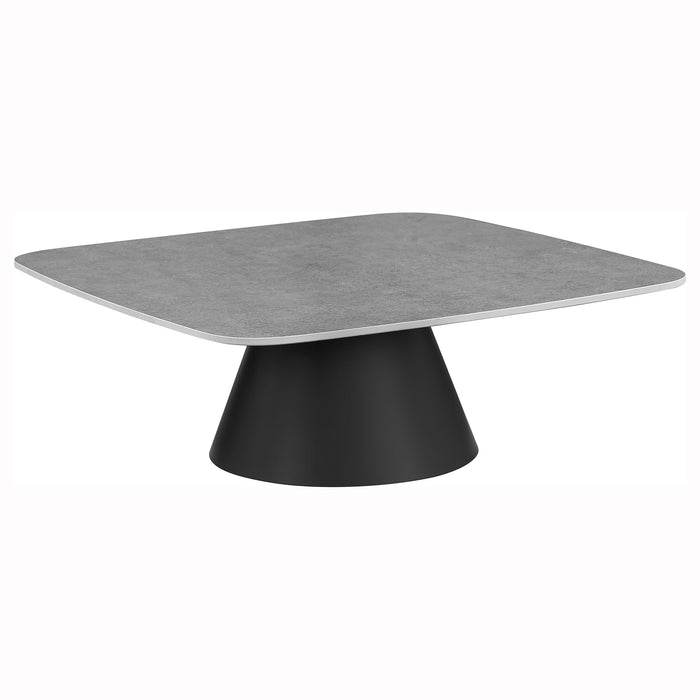 Eason 2-piece Cocktail Coffee Table Set Concrete and Black