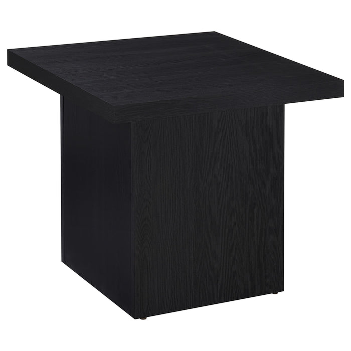 Devar 2-piece Square Cocktail Coffee End Table Set Black