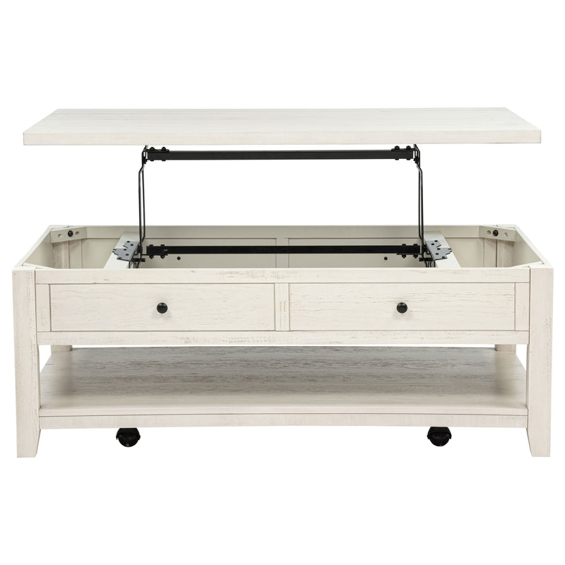 Payne 48-inch Mobile Lift Top Coffee Table Distressed White