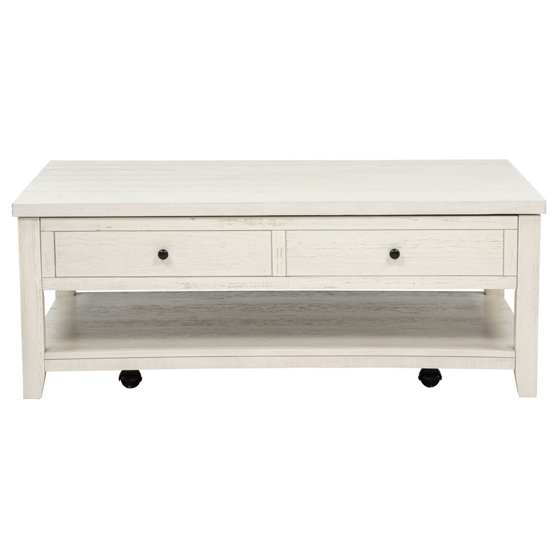 Payne 48-inch Mobile Lift Top Coffee Table Distressed White