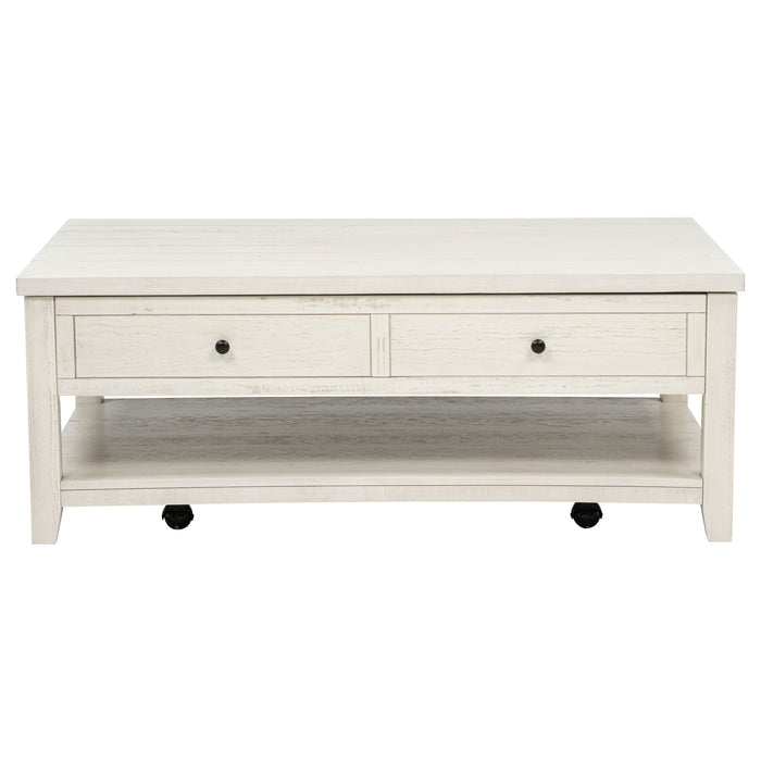 Payne 48-inch Mobile Lift Top Coffee Table Distressed White