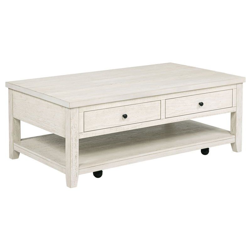 Payne 48-inch Mobile Lift Top Coffee Table Distressed White