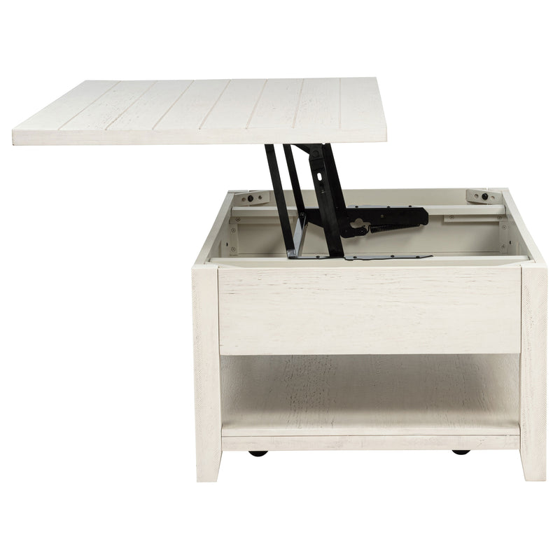 Payne 48-inch Mobile Lift Top Coffee Table Distressed White