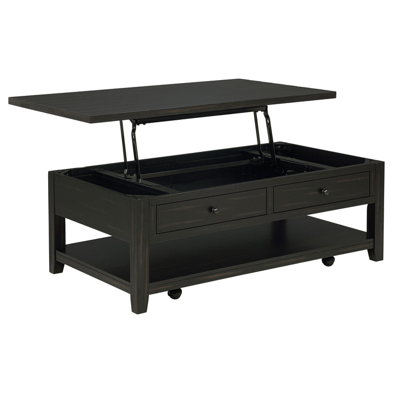 Payne 48-inch Mobile Lift Top Coffee Table Distressed Java