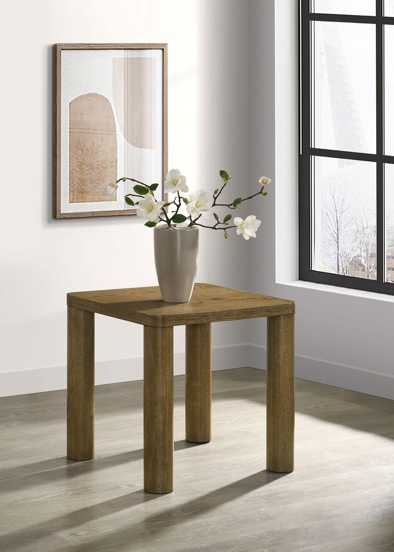 Castlewood Engineered Wood Accent Side End Table Brown Oak