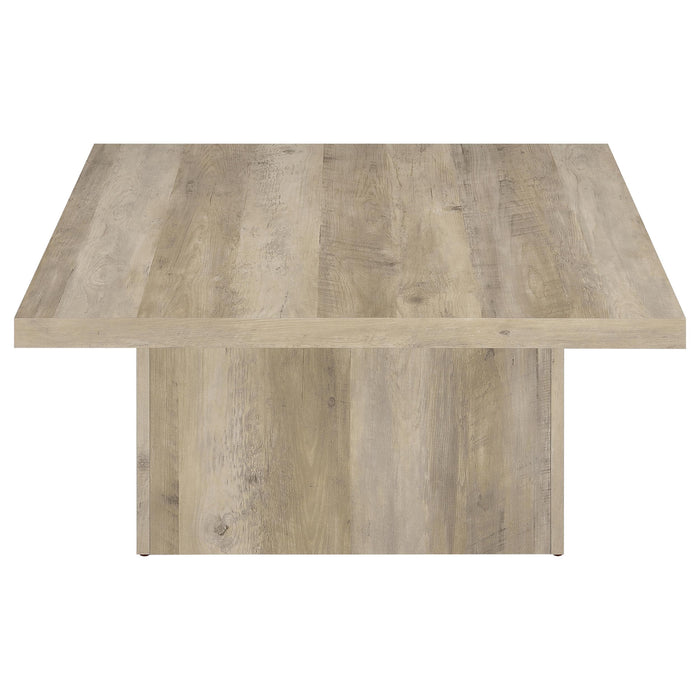 Devar 2-piece Square Coffee End Table Set Distressed Pine