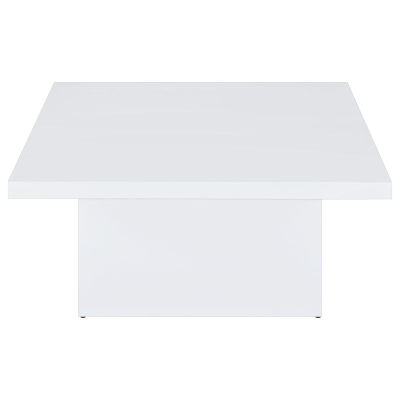 Devar Square Engineered Wood Coffee Table White High Gloss