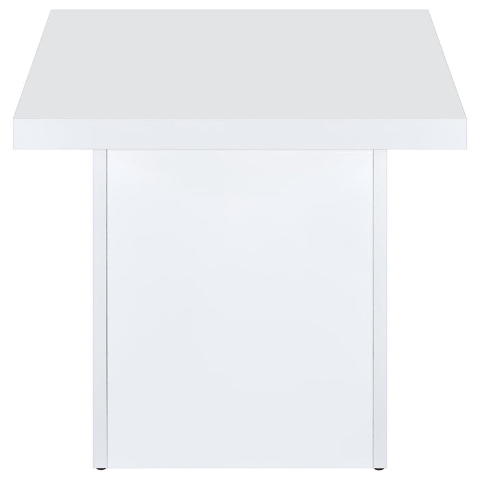 Devar 3-piece Square Coffee End Table Set White High Gloss