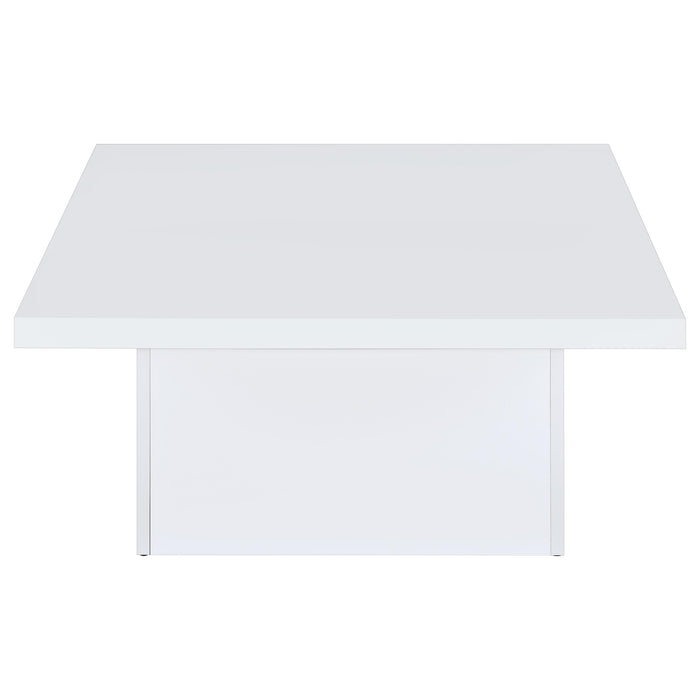 Devar 3-piece Square Coffee End Table Set White High Gloss