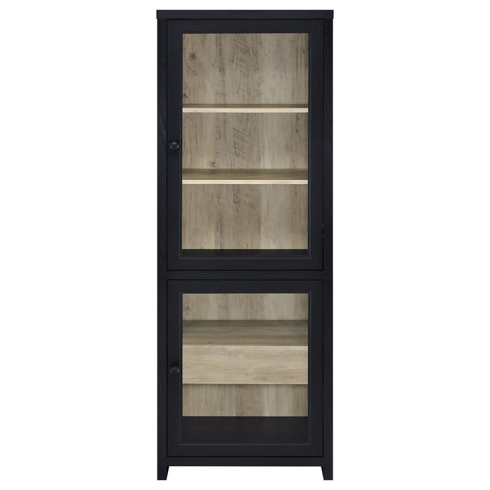 Denison 67-inch 2-door Media Tower Storage Cabinet Black