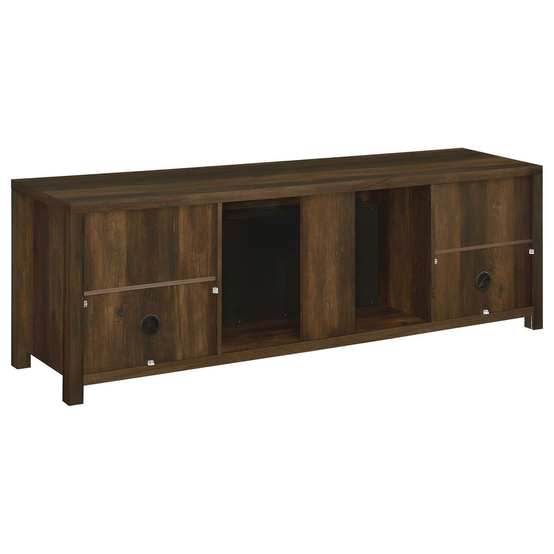 Enfield 71-inch TV Stand Fireplace Media Console Dark Pine