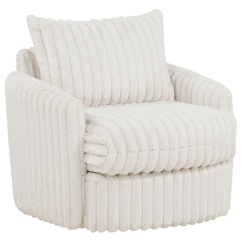 Sarco Corduroy Upholstered Swivel Accent Arm Chair Ivory