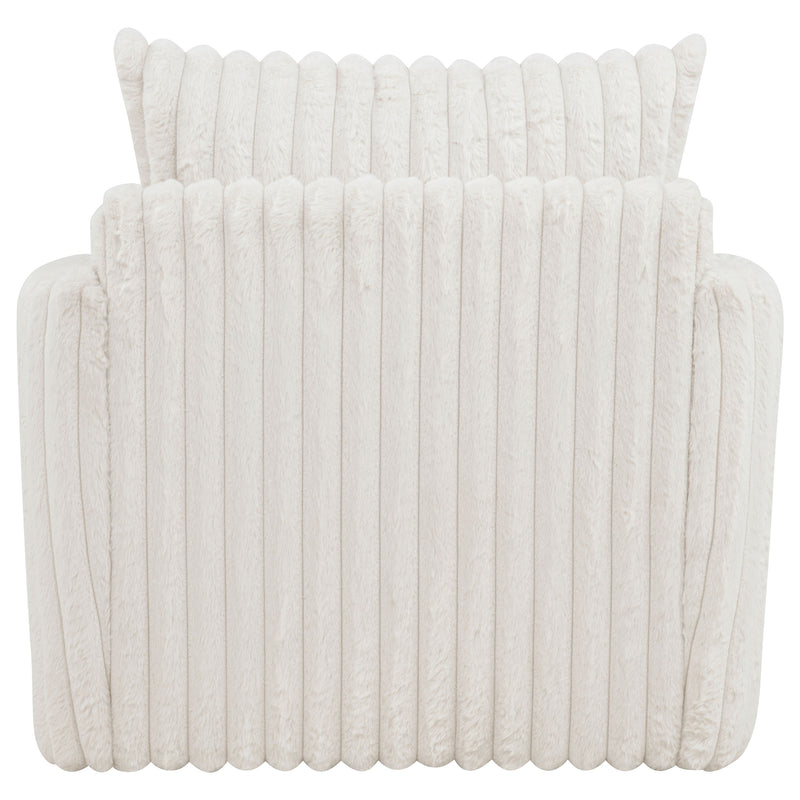 Sarco Corduroy Upholstered Swivel Accent Arm Chair Ivory