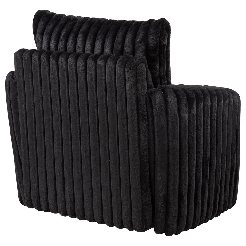 Sarco Corduroy Upholstered Swivel Accent Arm Chair Black