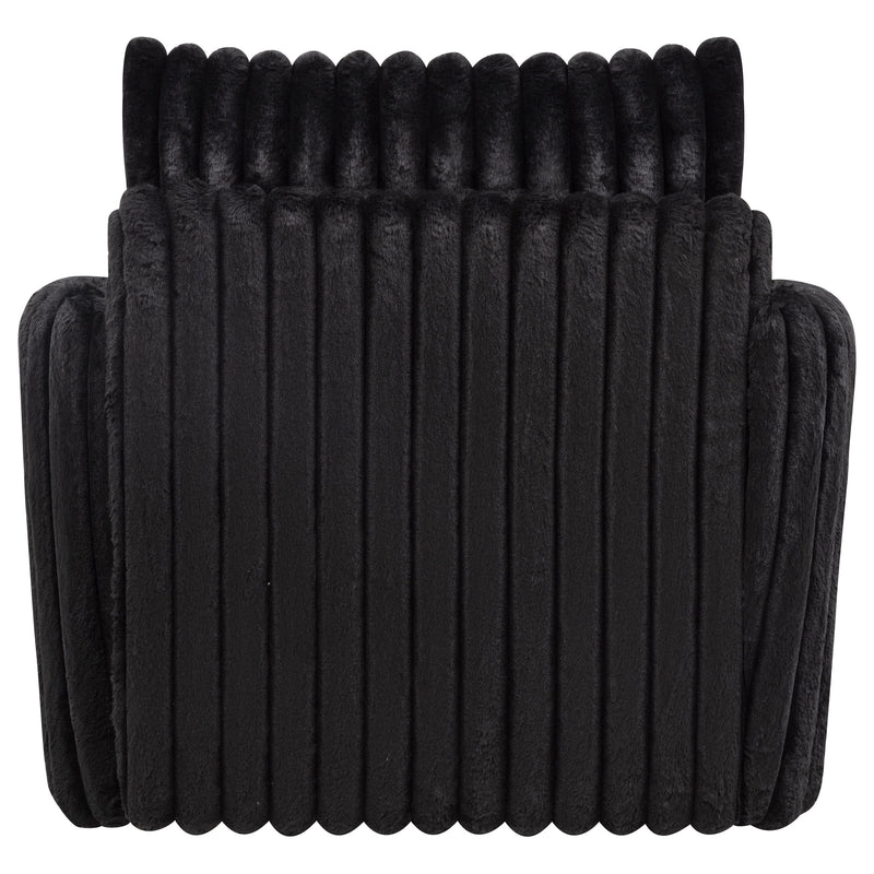Sarco Corduroy Upholstered Swivel Accent Arm Chair Black