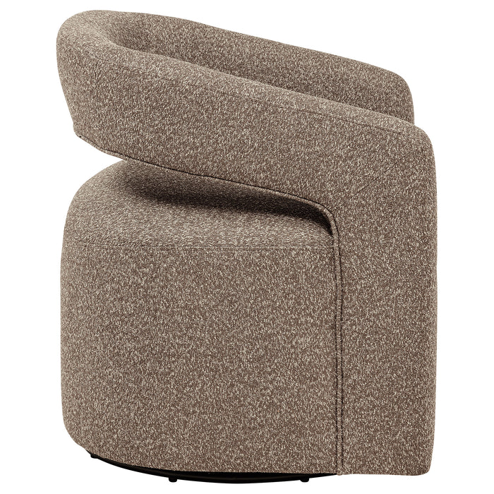 Westhill Boucle Upholstered Swivel Accent Chair Rocky Road