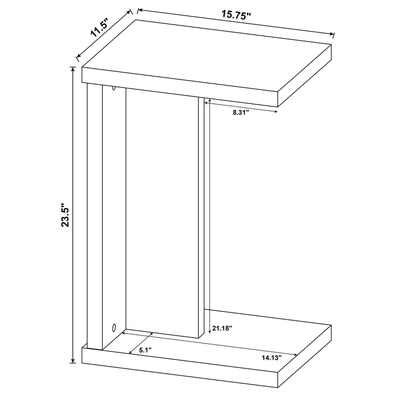 Clower Engineered Wood C-Shaped Sofa Side Table Light Oak