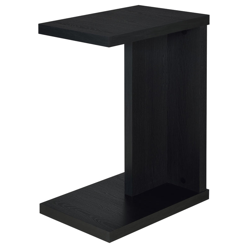 Clower Engineered Wood C-Shaped Sofa Side Table Black