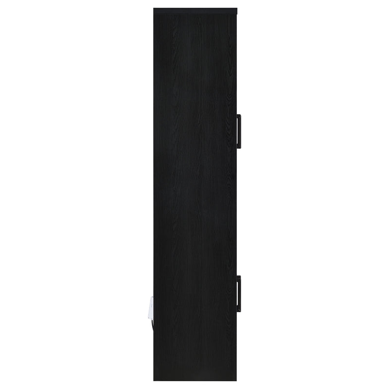 Riva 4-door Tall Accent Display Cabinet LED Lighting Black
