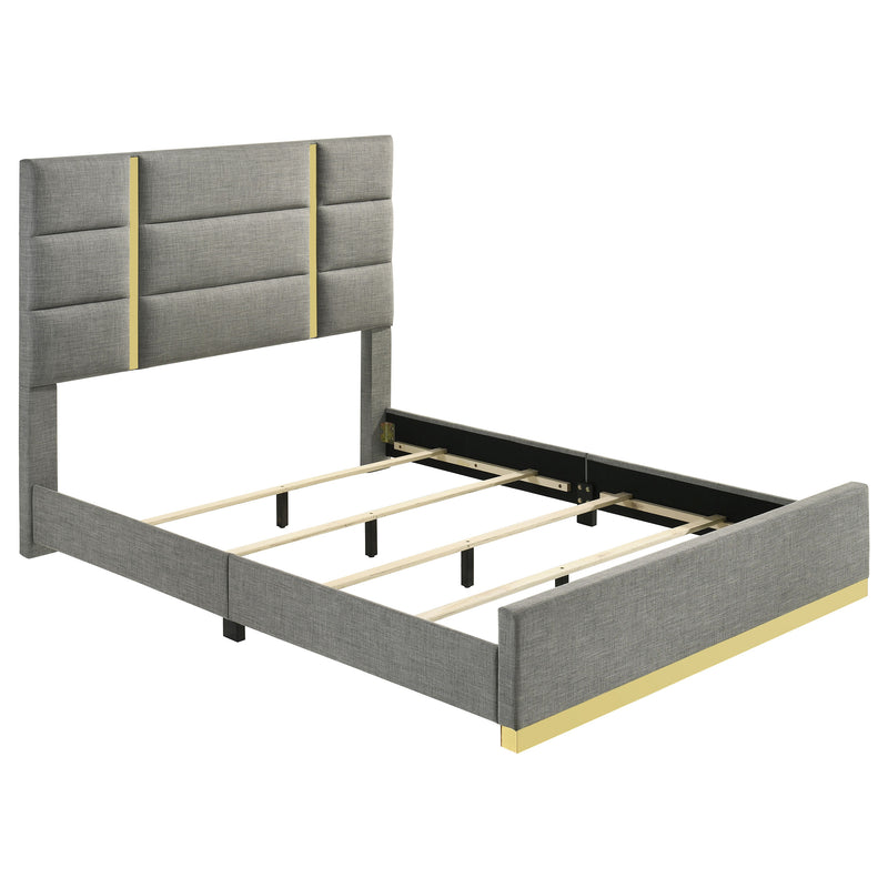 Ines 5-piece Queen Bedroom Set Grey and White High Gloss