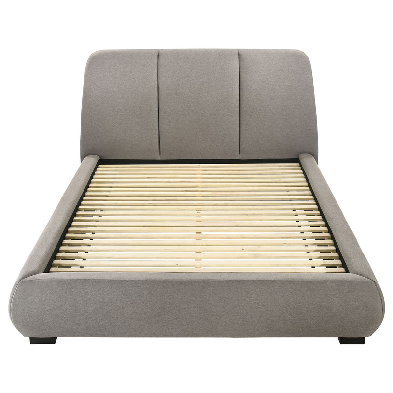 Mokena 46-inch Upholstered California King Platform Bed Taupe