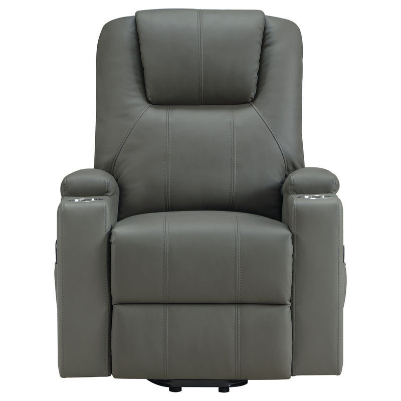 Armstrong Tufted Faux Leather Power Lift Massage Recliner Grey