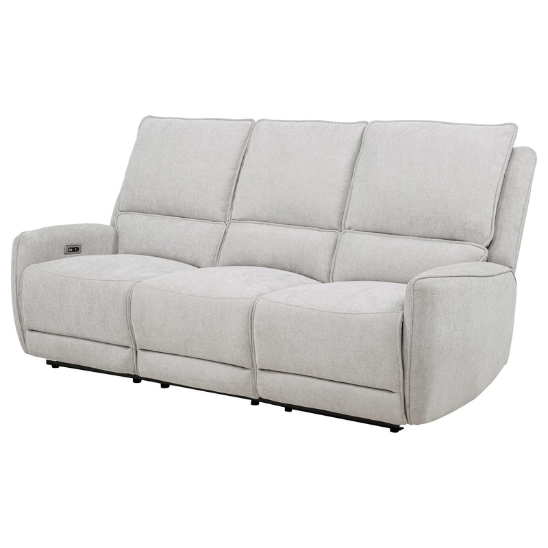 Sylmar Chenille Upholstered Power Reclining Sofa Dove Grey