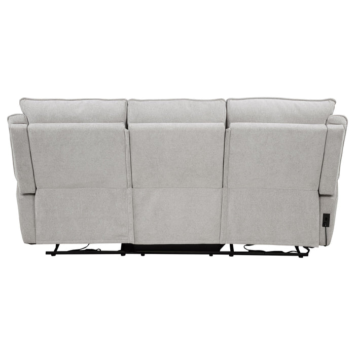 Sylmar Chenille Upholstered Power Reclining Sofa Dove Grey