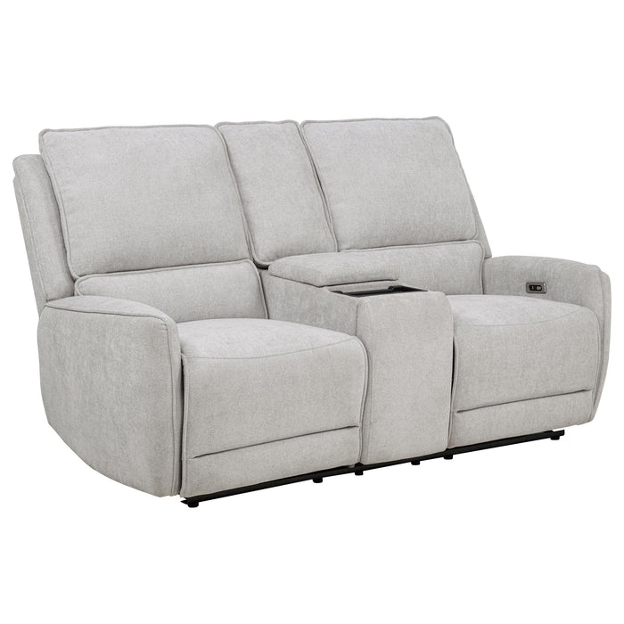 Sylmar 2-piece Chenille Power Reclining Sofa Set Dove Grey