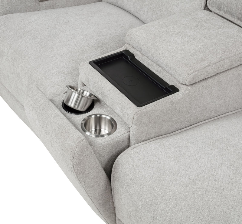 Sylmar 3-piece Chenille Power Reclining Sofa Set Dove Grey