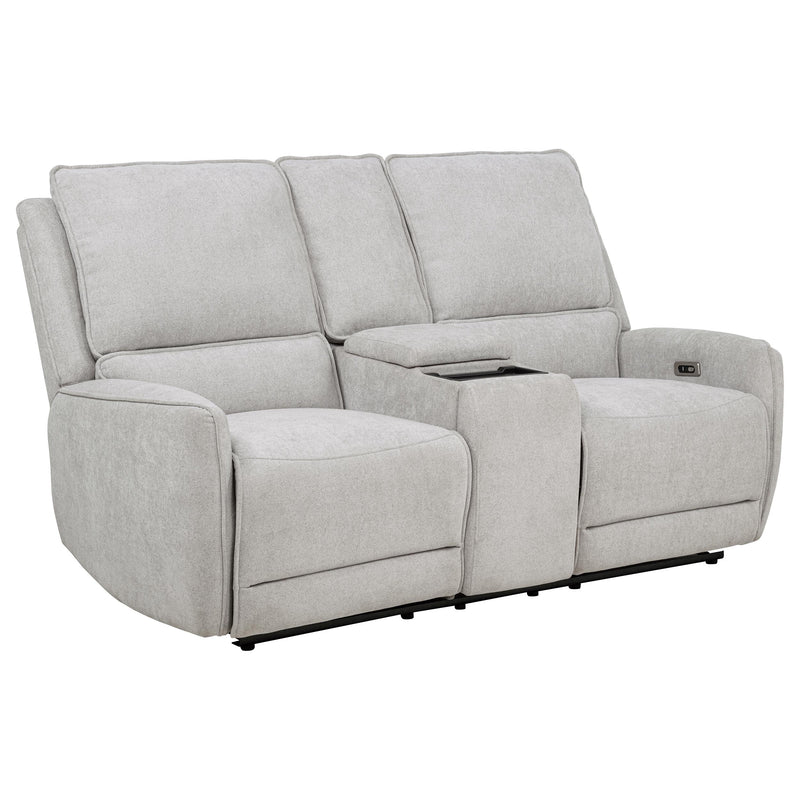 Sylmar Chenille Upholstered Power Reclining Loveseat Dove Grey