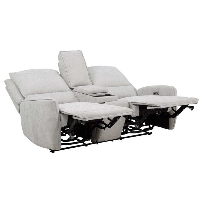 Sylmar Chenille Upholstered Power Reclining Loveseat Dove Grey