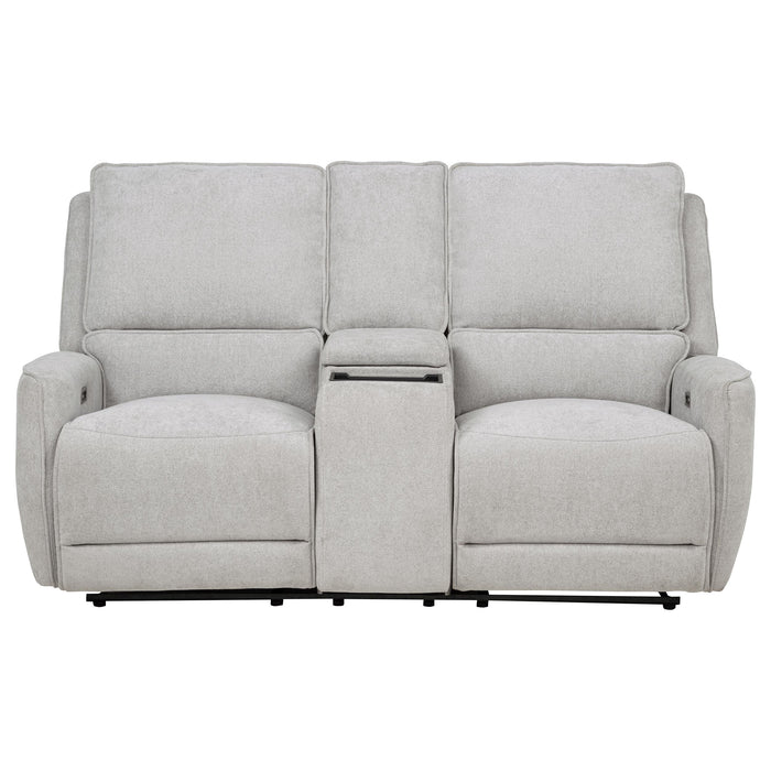 Sylmar Chenille Upholstered Power Reclining Loveseat Dove Grey