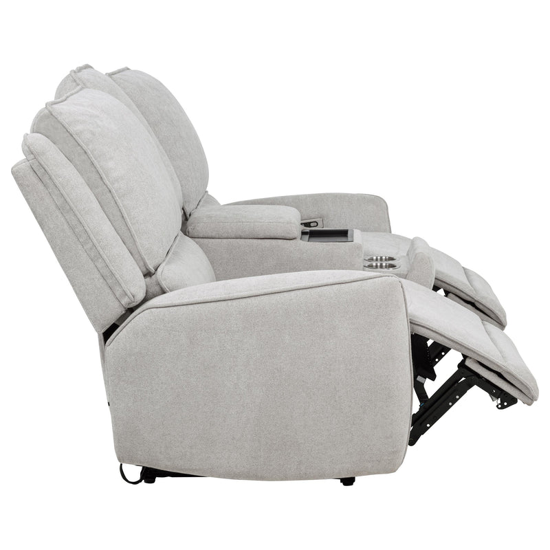 Sylmar Chenille Upholstered Power Reclining Loveseat Dove Grey
