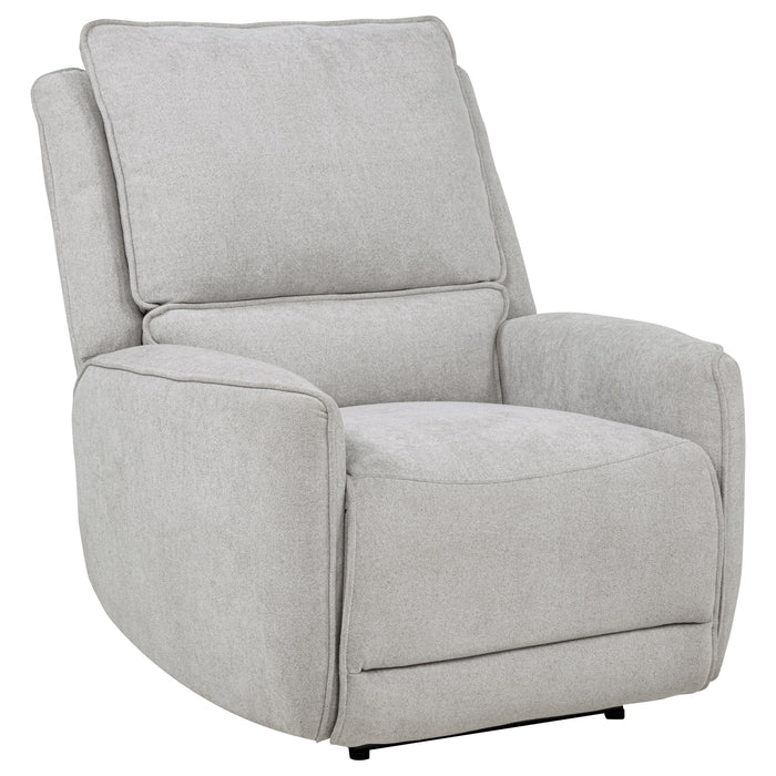 Sylmar Chenille Upholstered Power Recliner Dove Grey