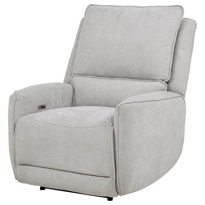 Sylmar Chenille Upholstered Power Recliner Dove Grey