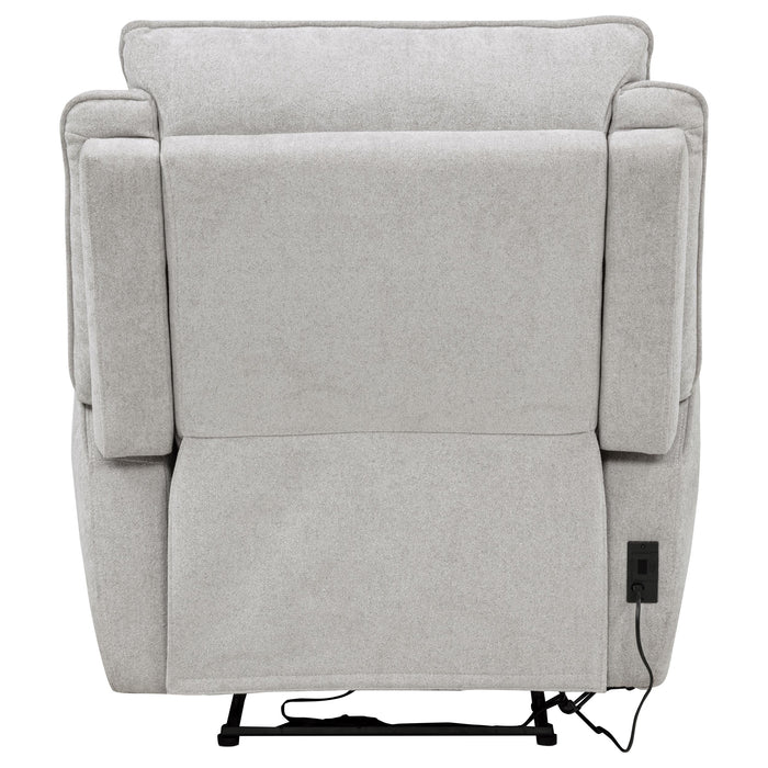Sylmar Chenille Upholstered Power Recliner Dove Grey