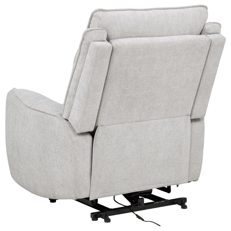 Sylmar Chenille Upholstered Dual Power Lift Recliner Dove Grey