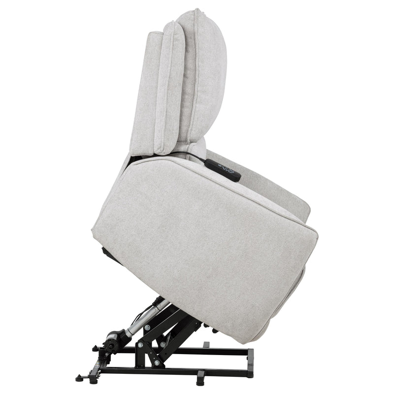 Sylmar Chenille Upholstered Dual Power Lift Recliner Dove Grey